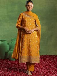 Libas Floral Woven Design Kurta with Palazzo & Dupatta