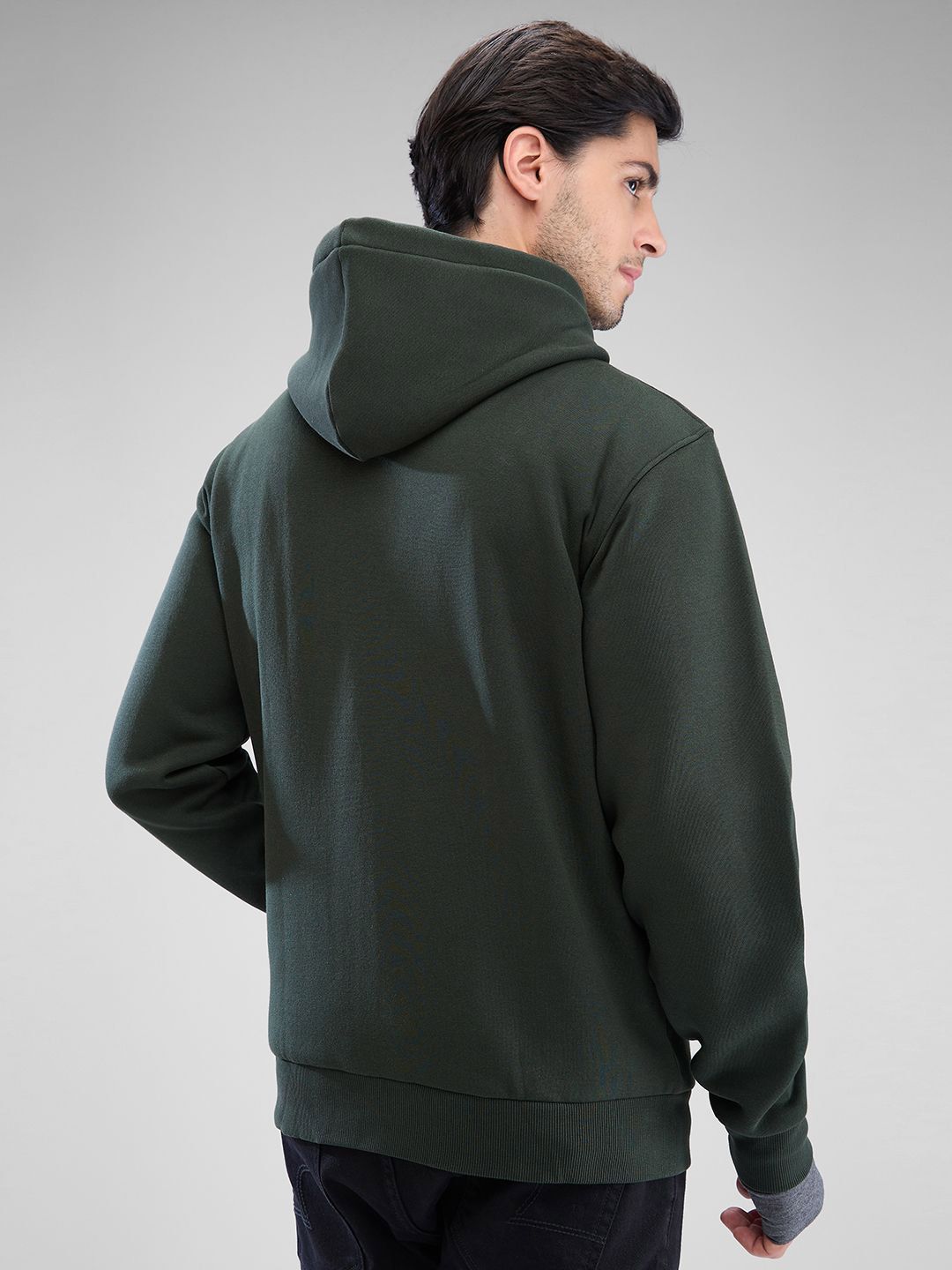 SPYKAR Men Solid Hooded Sweatshirt
