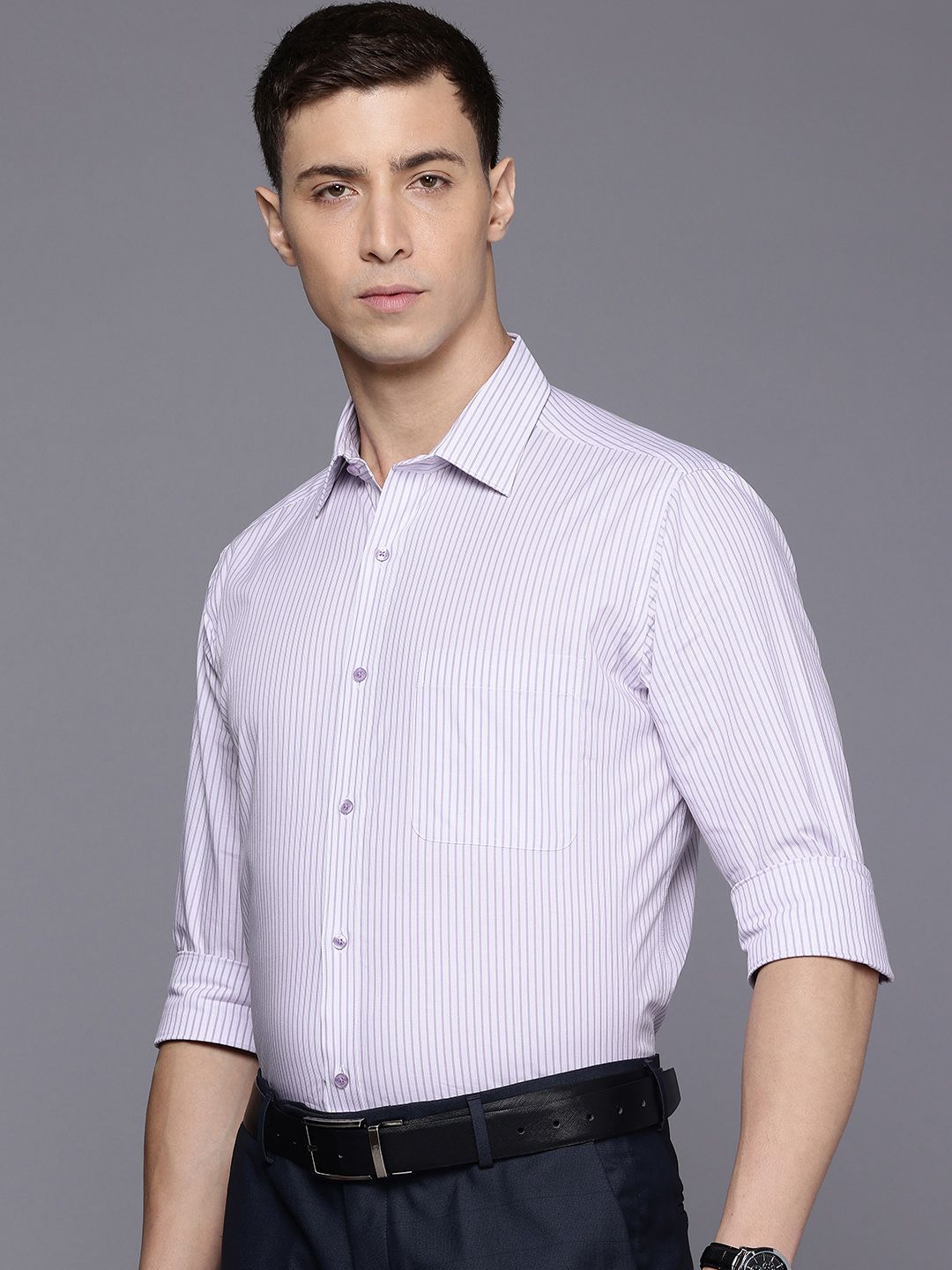 Raymond Slim Fit Striped Pure Cotton Formal Shirt