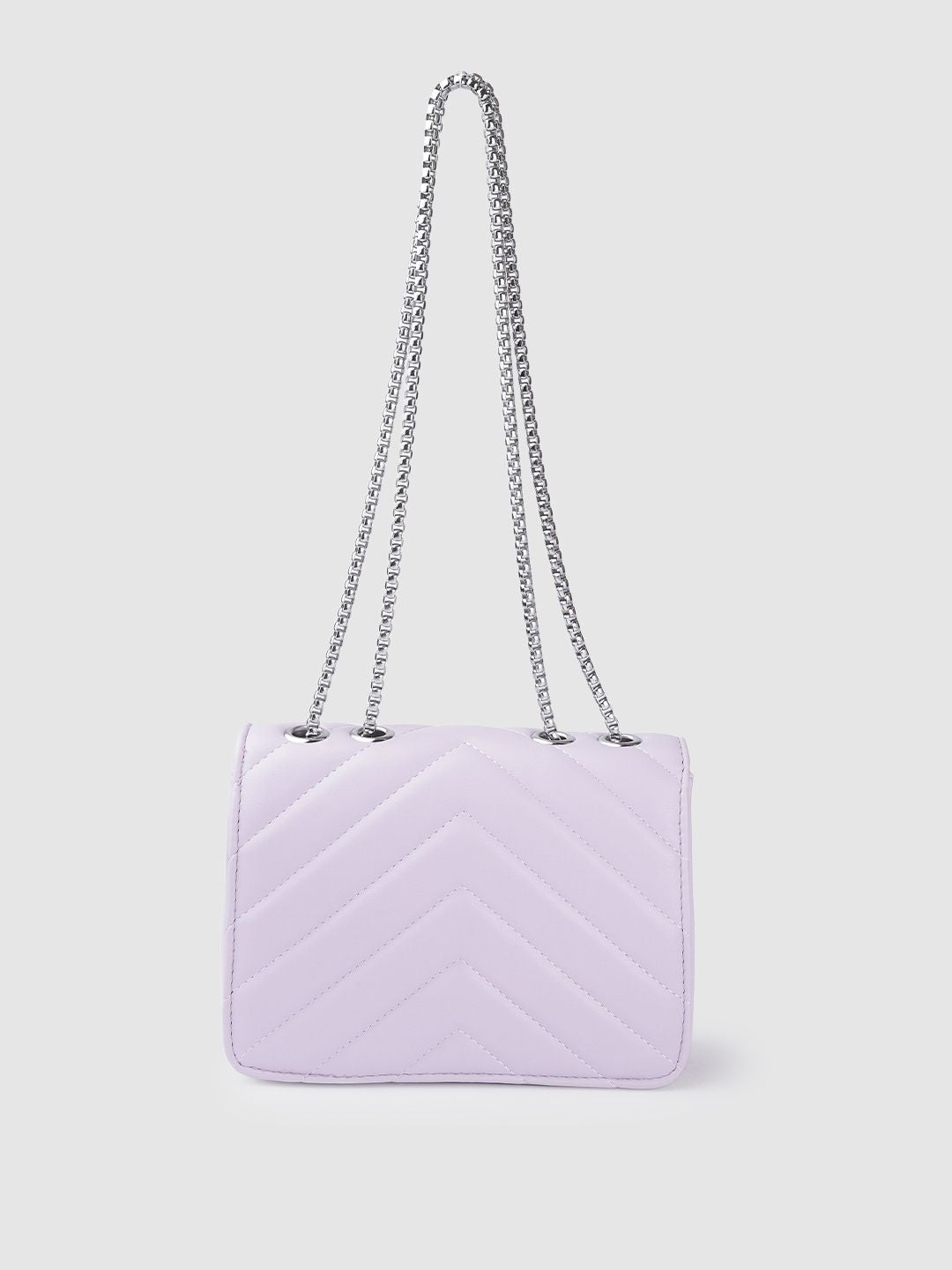 Lino Perros Women Lavender Solid Quilted Structured Shoulder Bag