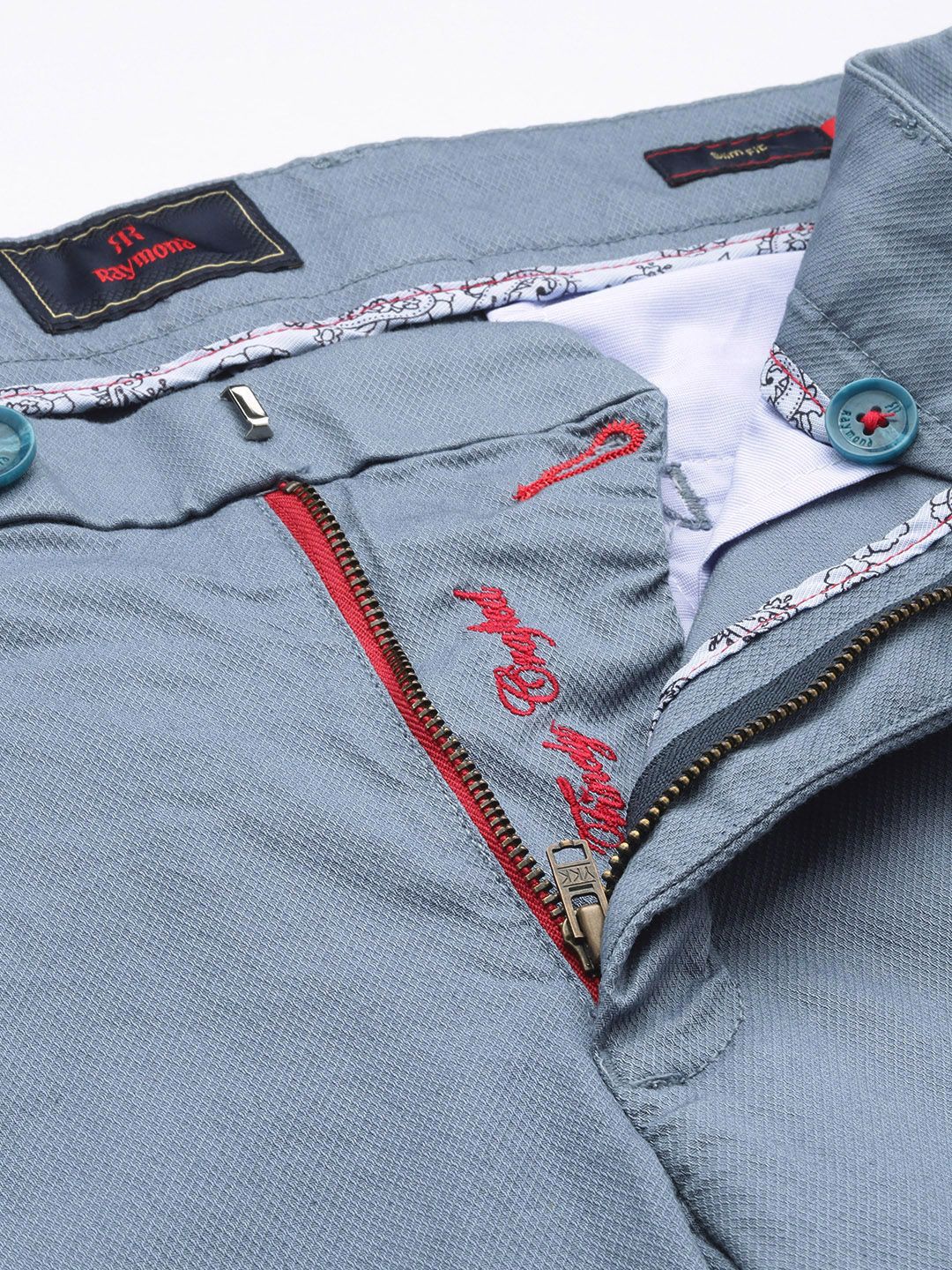 Raymond Men Textured Slim Fit Trousers