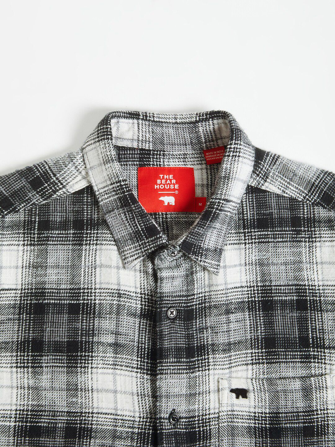 THE BEAR HOUSE Slim Fit Tartan Checked Flannel Pure Cotton Casual Shirt