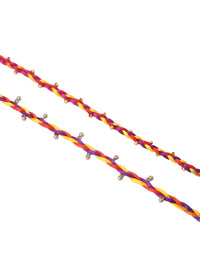 NVR Unisex Multicolor Artificial Beads Thread Rakhi with Roli Chawal Chandan Mishri