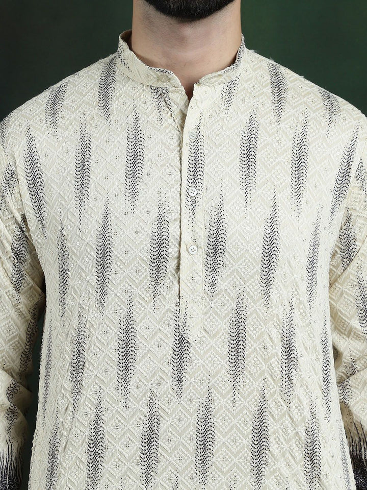 SOJANYA LUXE Sulam Biasa Benang Kerja Cotton Straigth Kurta