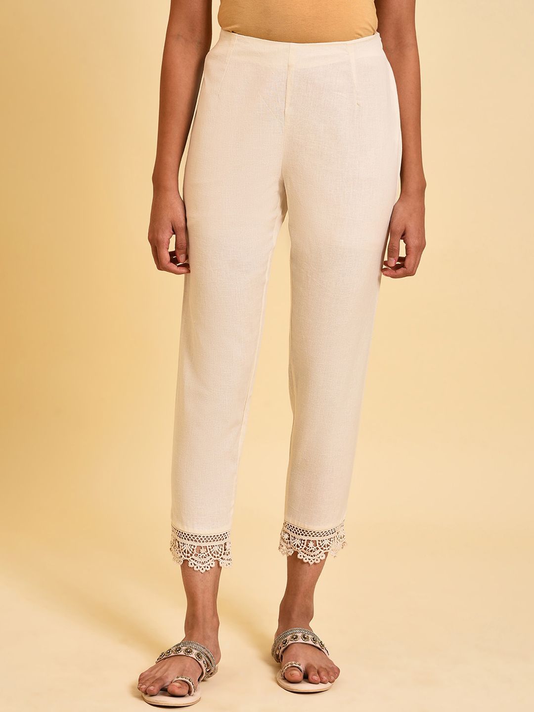 W Women Slim Fit Cigarette Trousers