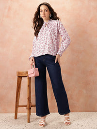 all about you Floral Print Tie-Up Neck Top