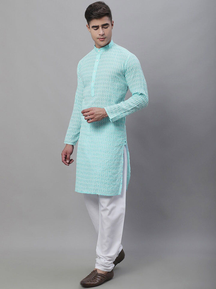 SOJANYA Embroidered Thread Work Pure Cotton Kurta With Churidar