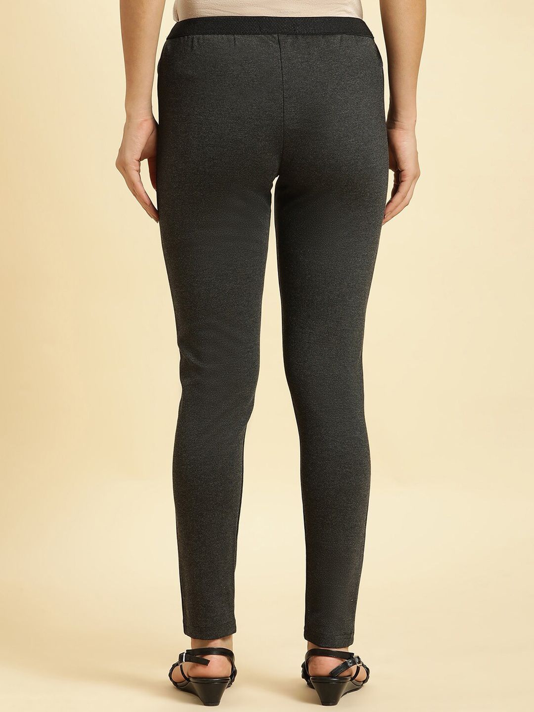 W Women Slim Fit Mid-Rise Plain Trousers