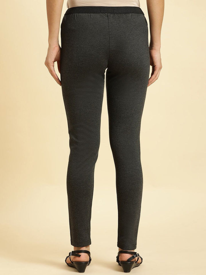 W Women Slim Fit Mid-Rise Plain Trousers