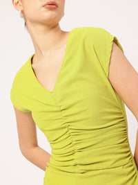 DressBerry Workspace Edit Ruched V-Neck Sheath Dress