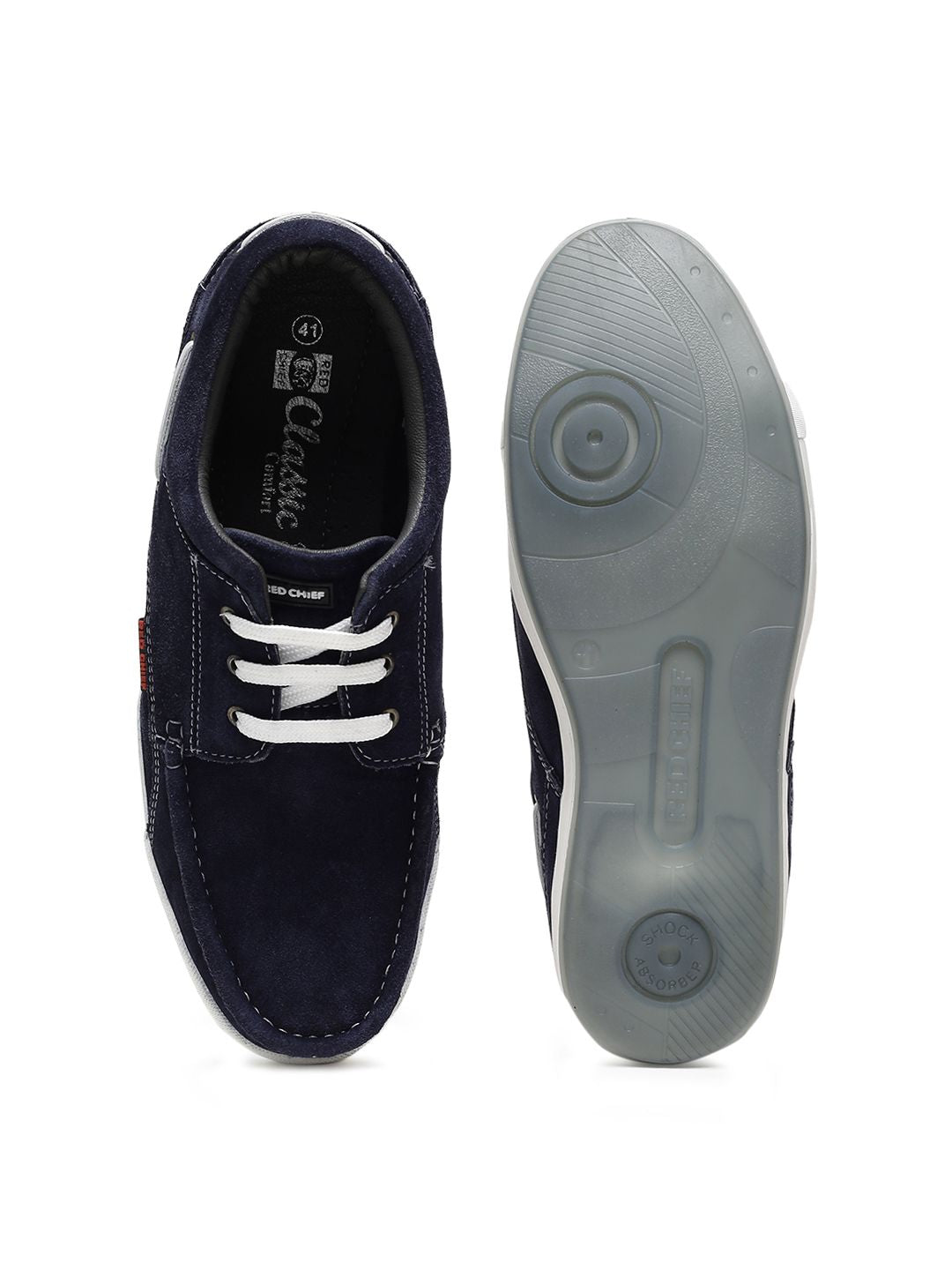 Red Chief Men Navy Blue Boat Shoes