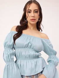 DressBerry Victorian Vibes Off-Shoulder Cinched Waist Top