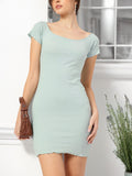 DressBerry Cute Curves Ribbed Mini Bodycon Dress