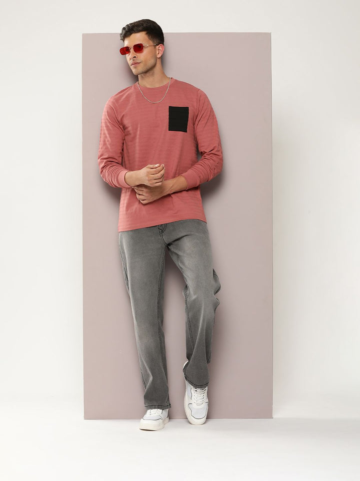 DILLINGER Men Striped Pure Cotton Pockets T-shirt
