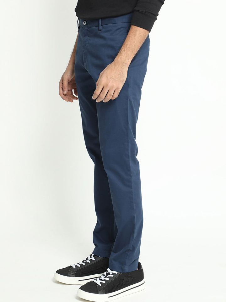 RARE RABBIT Men Pesto Mid Rise Slim Fit Cotton Trouser