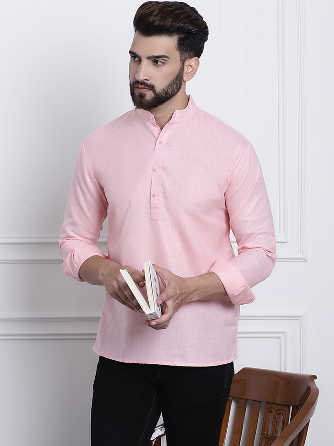 SOJANYA Men Pink Kurta