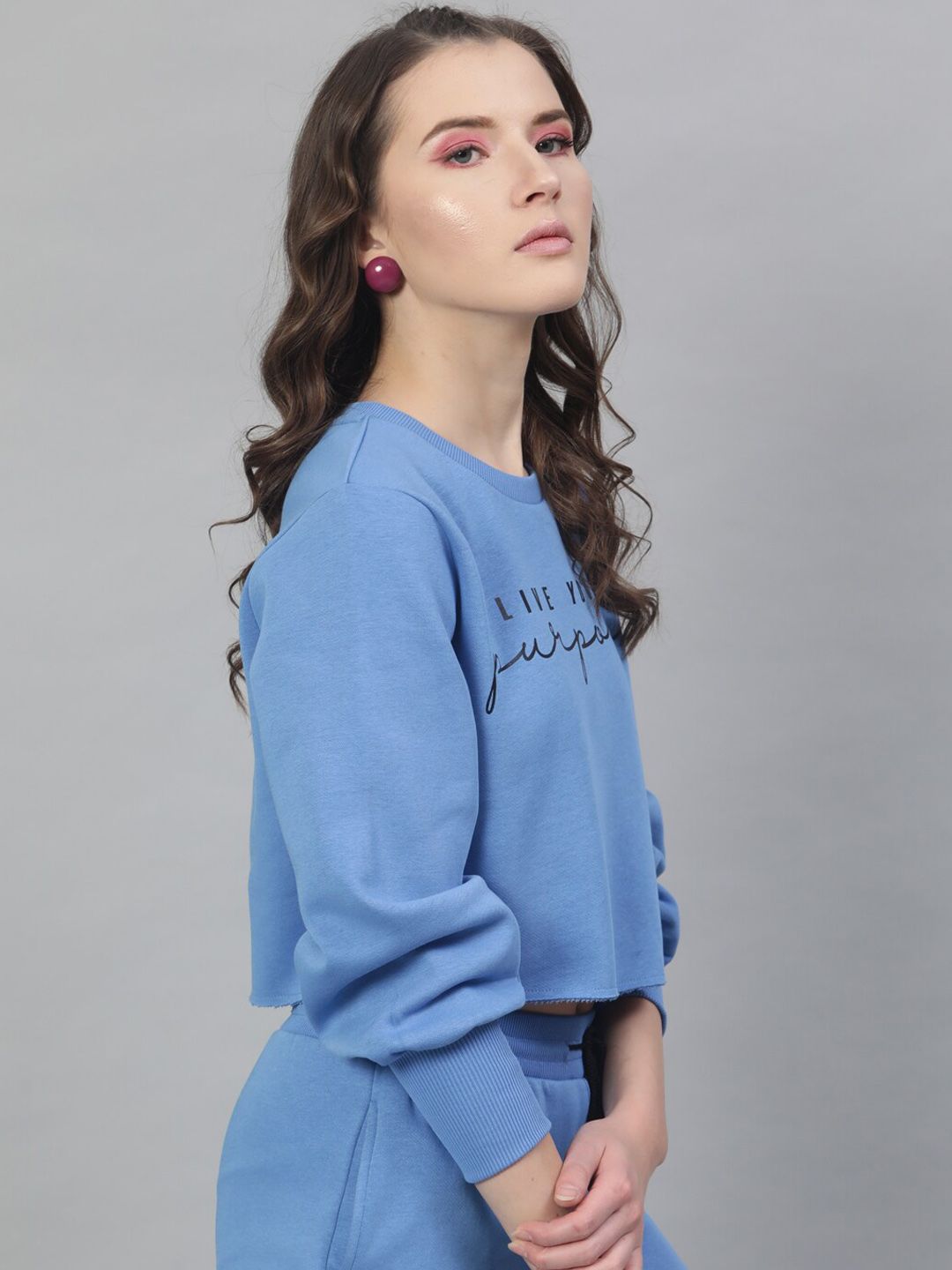 STREET 9 Women Blue Printed Sweatshirt