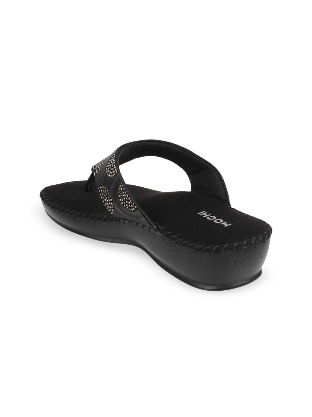 Mochi Women Embellished Open Toe Flats