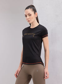 HRX by Hrithik Roshan Printed Contrast Stitch Rapid-Dry Training T-shirt