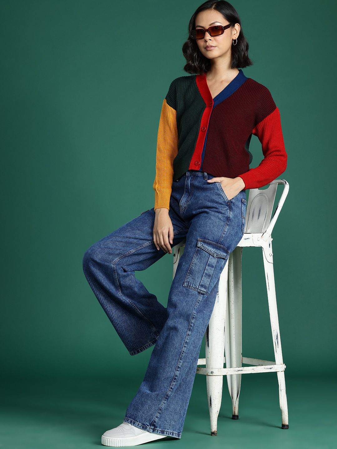 DressBerry Colourblocked Cardigan
