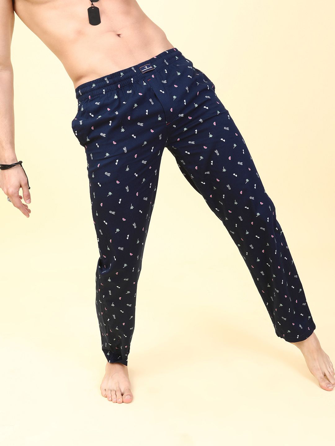 The Indian Garage Co Men's Pure Cotton Printed Lounge Pants