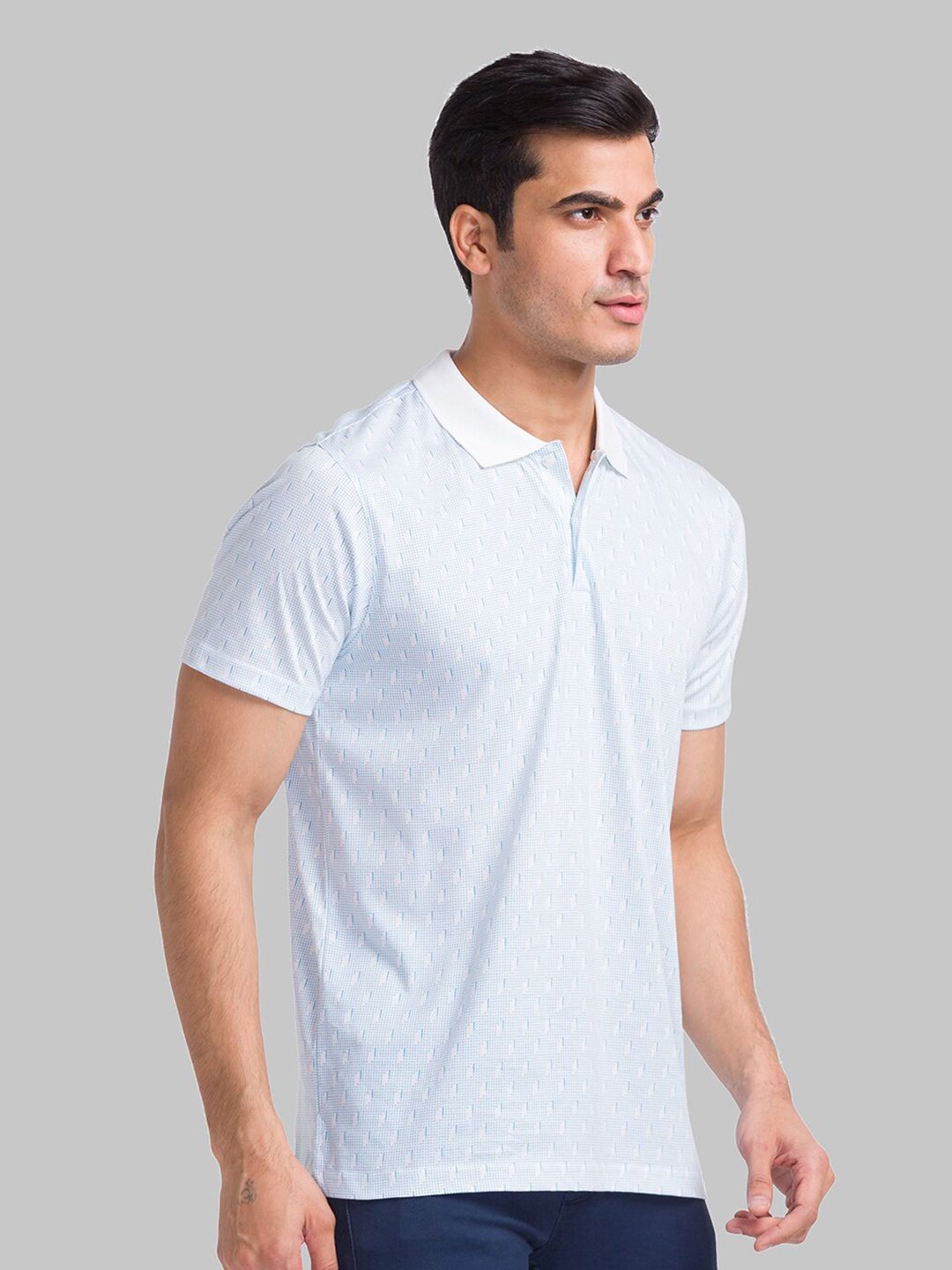 Park Avenue Geometric Printed Polo Collar Slim Fit T-shirt