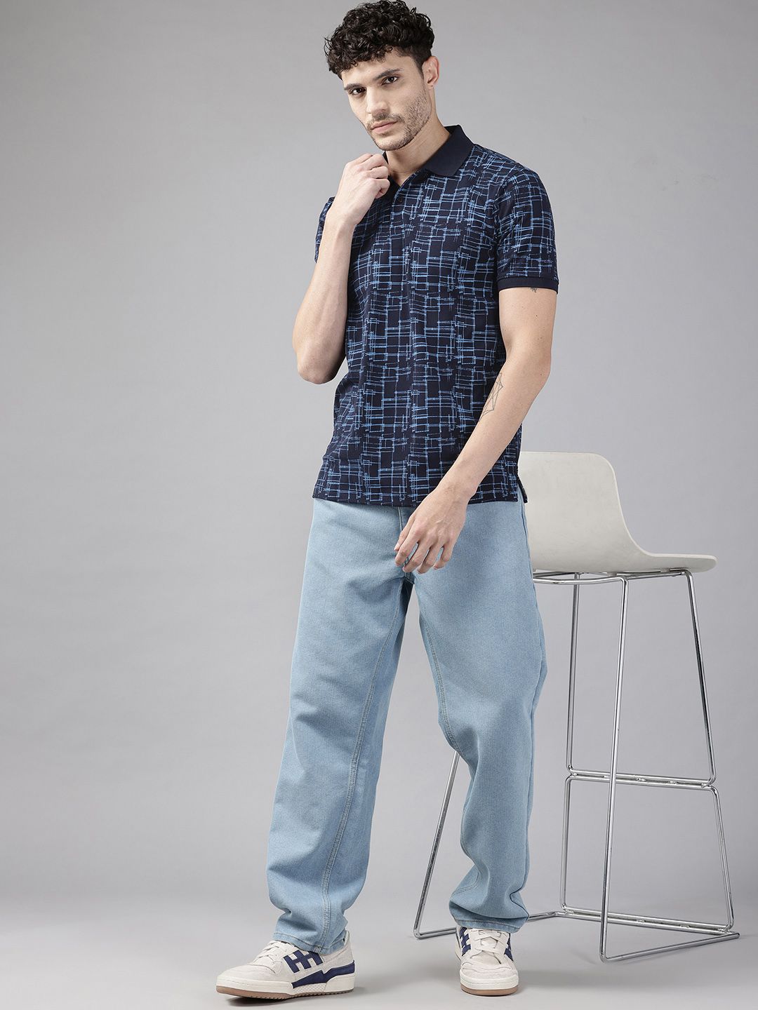 Park Avenue Abstract Printed Polo Collar T-shirt