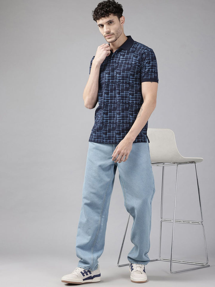 Park Avenue Abstract Printed Polo Collar T-shirt