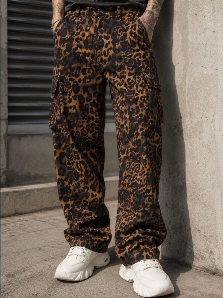 Eszett Men Printed Baggy Fit Cargos Trousers