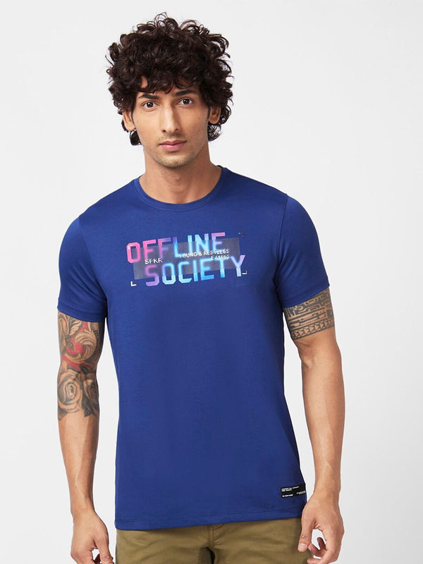 SPYKAR Typography Printed Slim Fit Cotton Casual T-Shirt