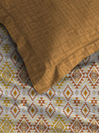 MYTRIDENT Yellow Urban Comfort Flat 144TC Queen Cotton 1 Bedsheet with 2 Pillow Covers