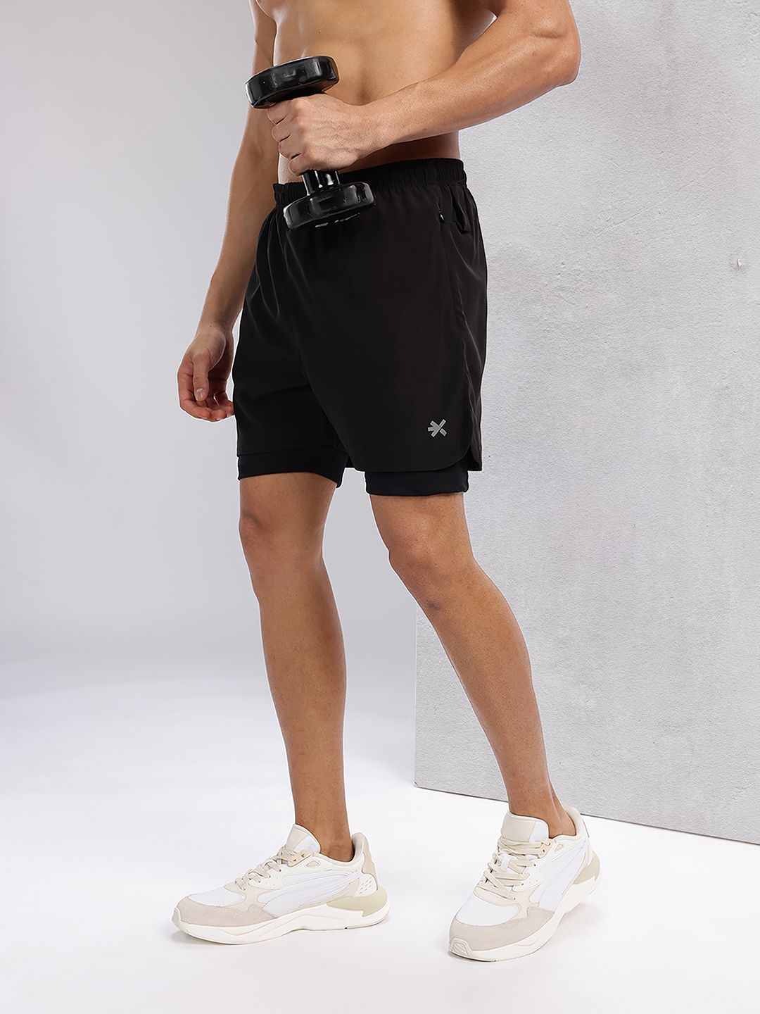 HRX by Hrithik Roshan Men Rapid-Dry Training Shorts With Inner Tights