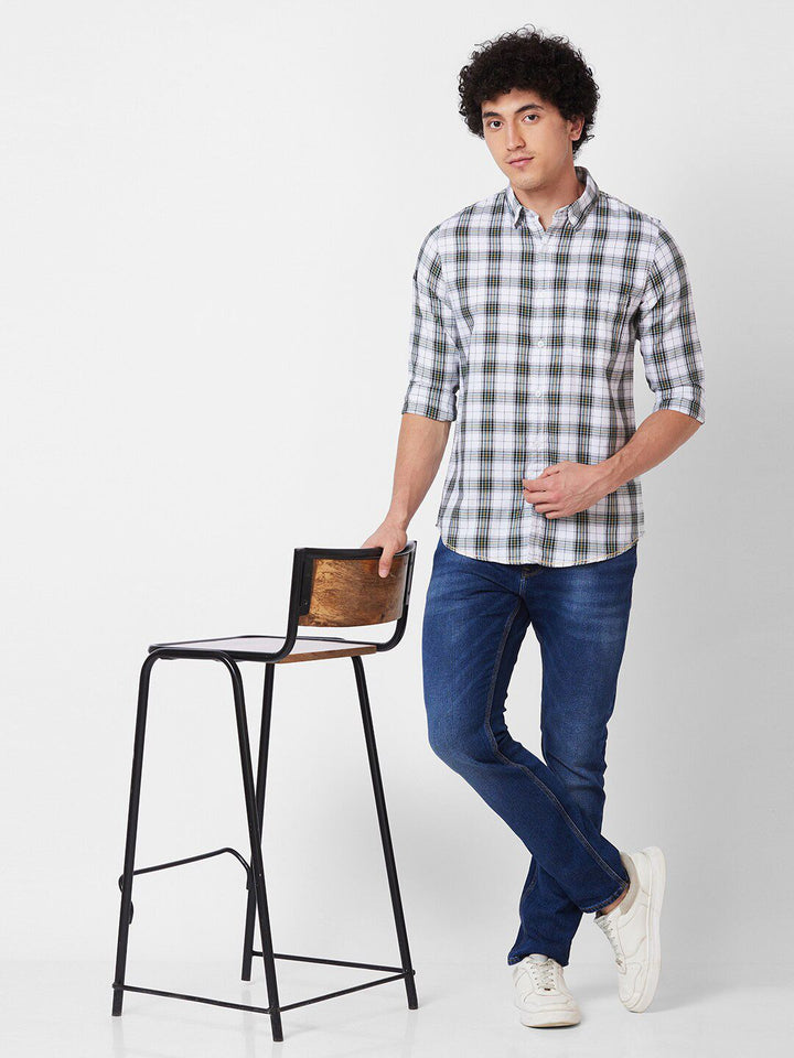 SPYKAR Long Sleeves Regular Fit Cotton Opaque Checked Casual Shirt