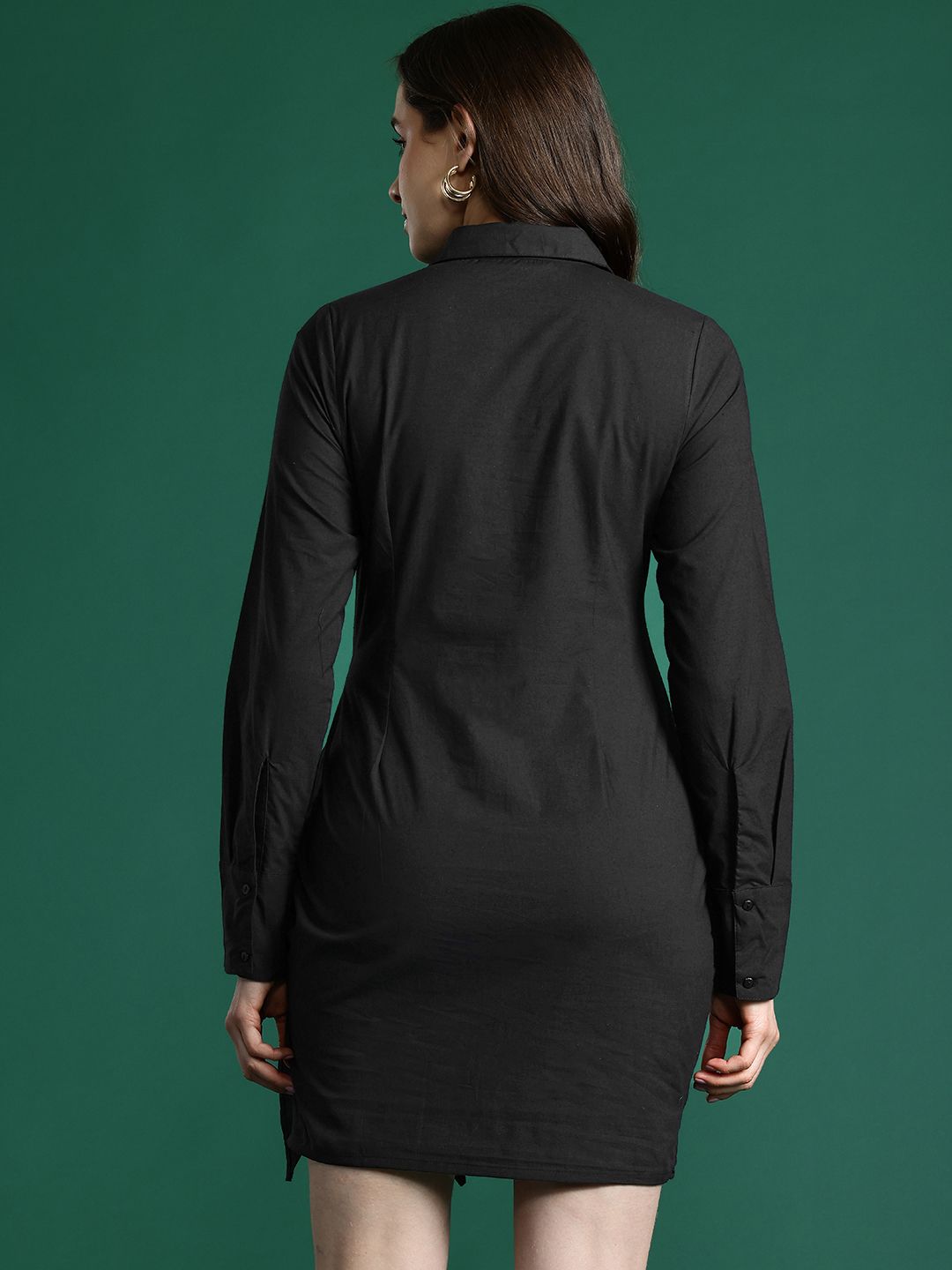 DressBerry Pure Cotton Wrap Tie-Up Shirt Mini Dress