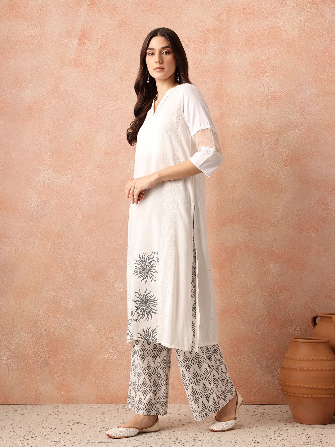 all about you Women Ethnic Printed Regular Kurta with Trousers & Dupatta