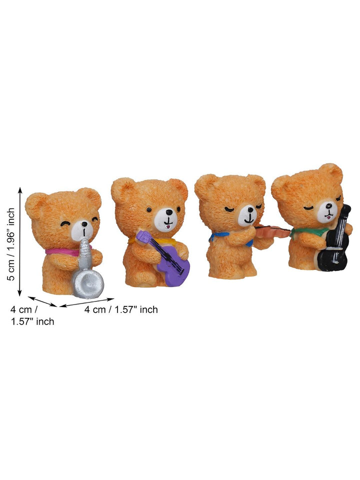 ecraftindia coklat 4 pcs teddy comel beruang bermain alat muzik hiasan muzik