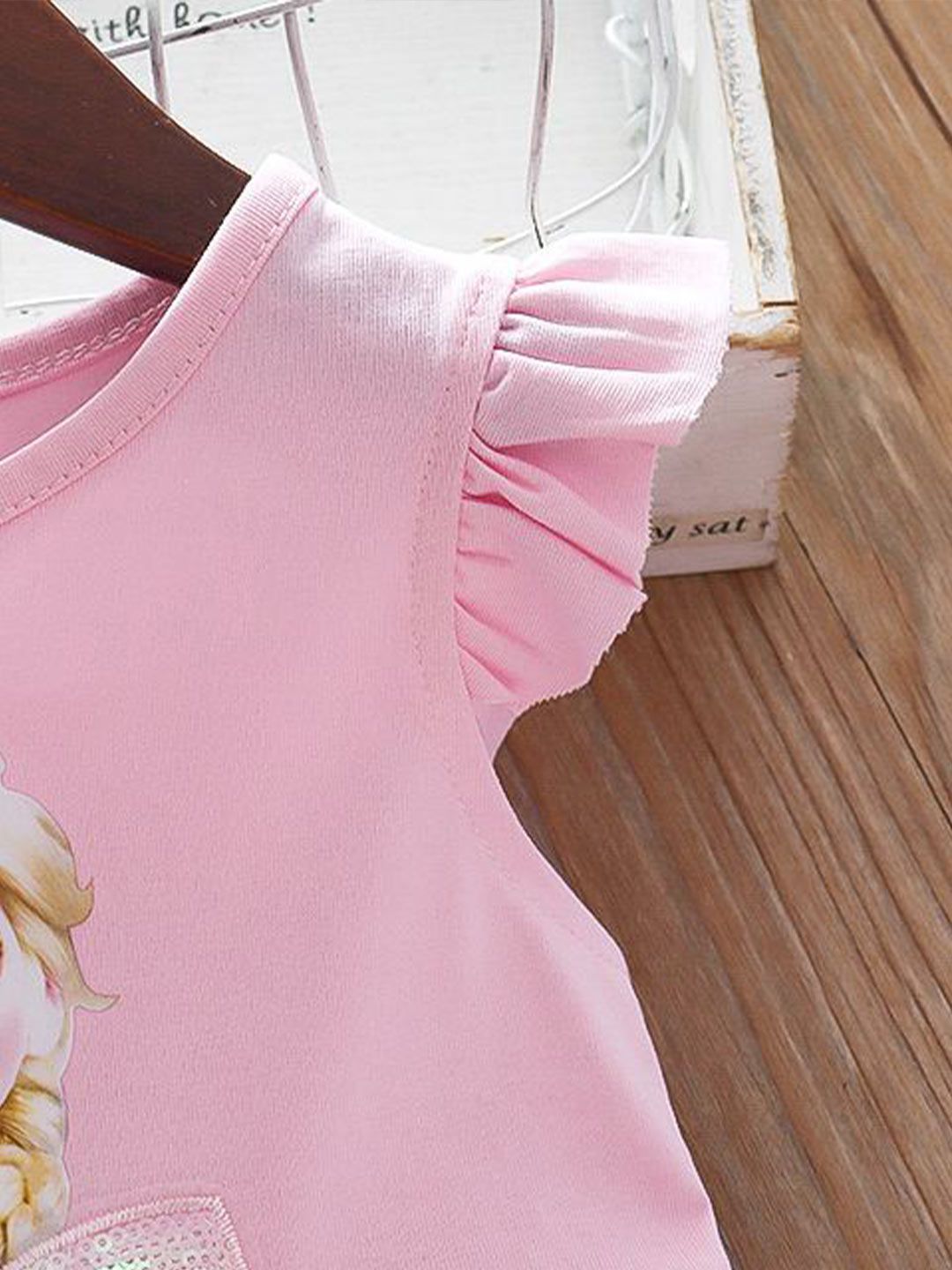 YK Girls Summer Princess Printed Flutter Sleeves Cotton Bow Detail Dress