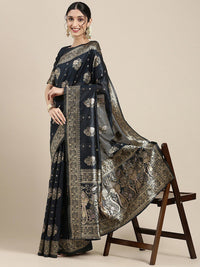 Saree mall Ethnic Motifs Woven Design Zari Baluchari Sarees