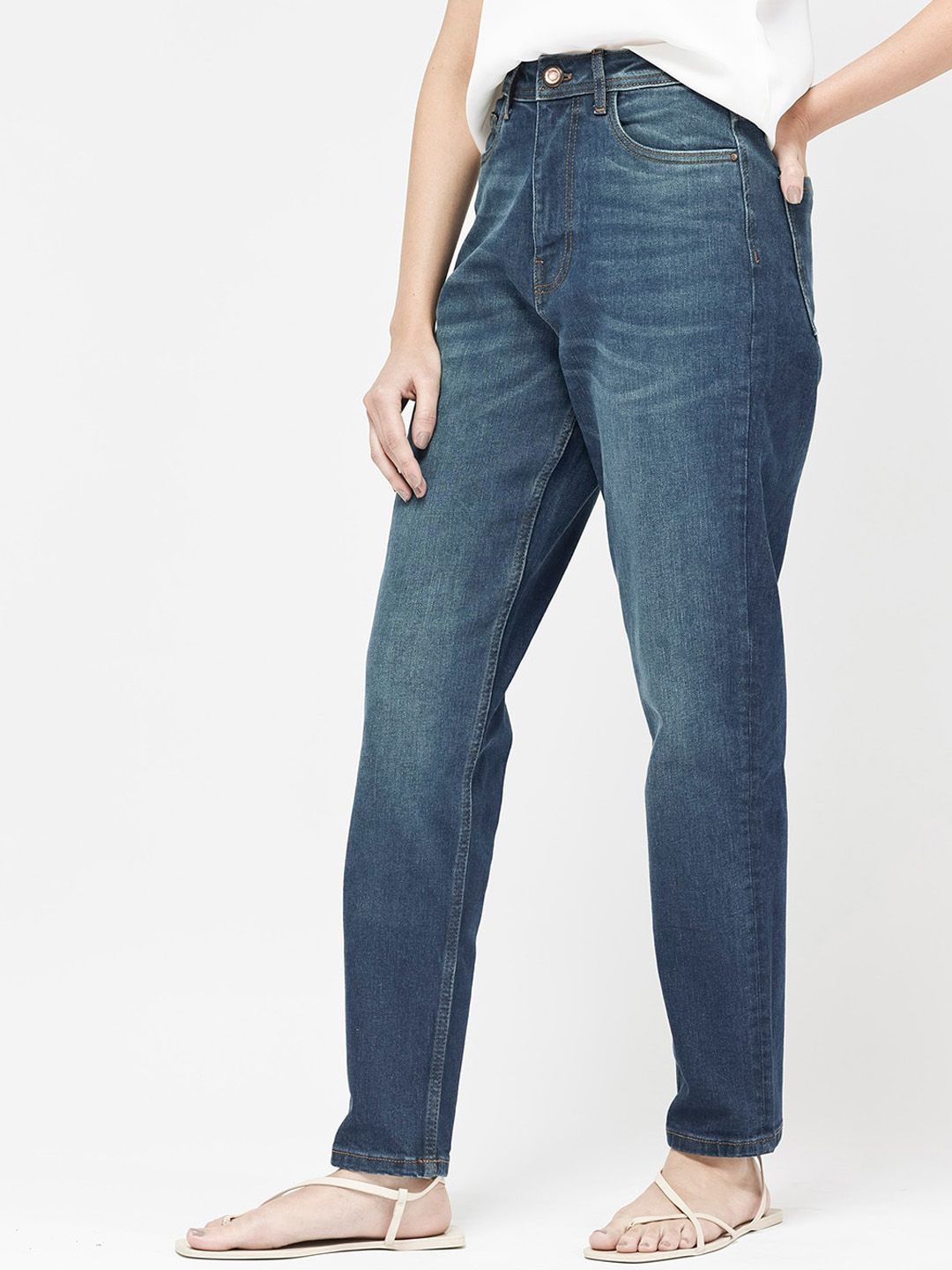 RAREISM Women Comfort Clean Look Light Fade Cotton Jeans