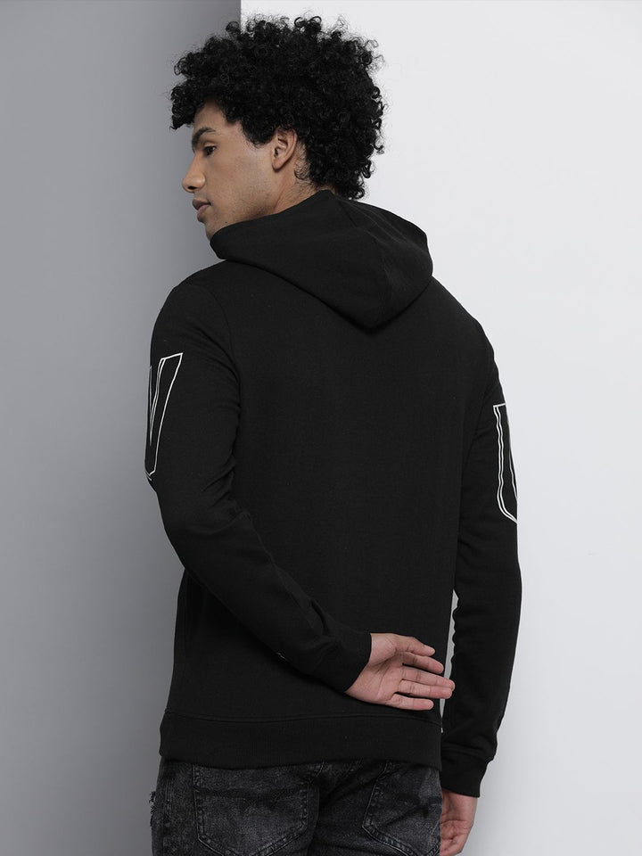 The Indian Garage Co Men Black Hooded Sweatshirt