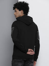 The Indian Garage Co Men Black Hooded Sweatshirt