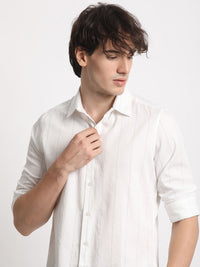 THE BEAR HOUSE Slim Fit Striped Spread Collar Cotton Shirt