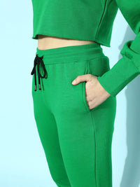 STREET 9 Women Gorgeous Green Typography Gym Kit Trousers