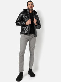 Campus Sutra Men Black Windcheater Outdoor Bomber Jacket
