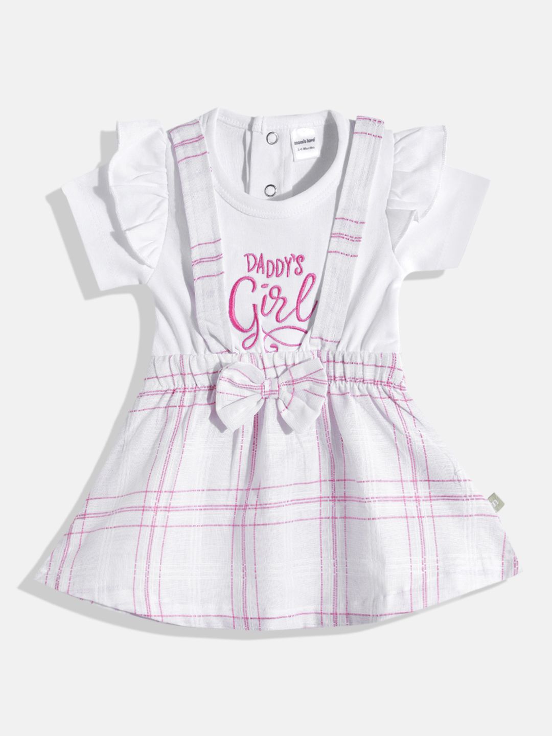 Moms Love Infant Girls Print Bow Detail Pleated Fit & Flare Dress
