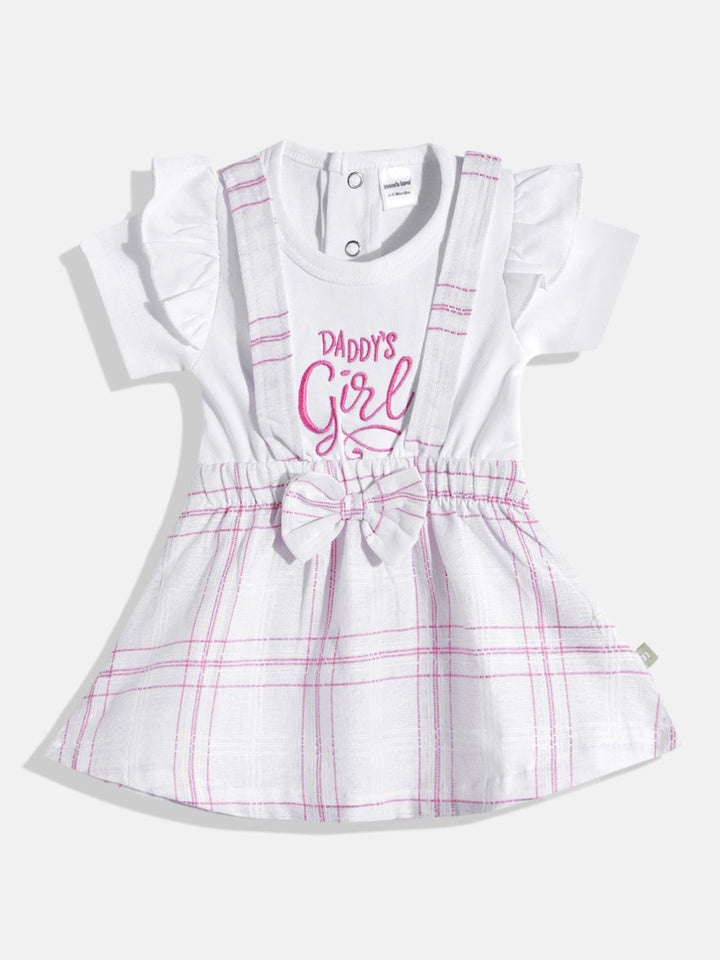 Moms Love Infant Girls Print Bow Detail Pleated Fit & Flare Dress