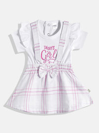 Moms Love Infant Girls Print Bow Detail Pleated Fit & Flare Dress
