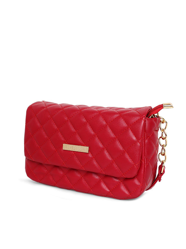 Lisa Haydon for Lino Perros Red Quilted Sling Bag