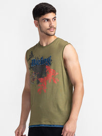 Being Human Graphic Printed Round Neck Sleeveless T-shirt