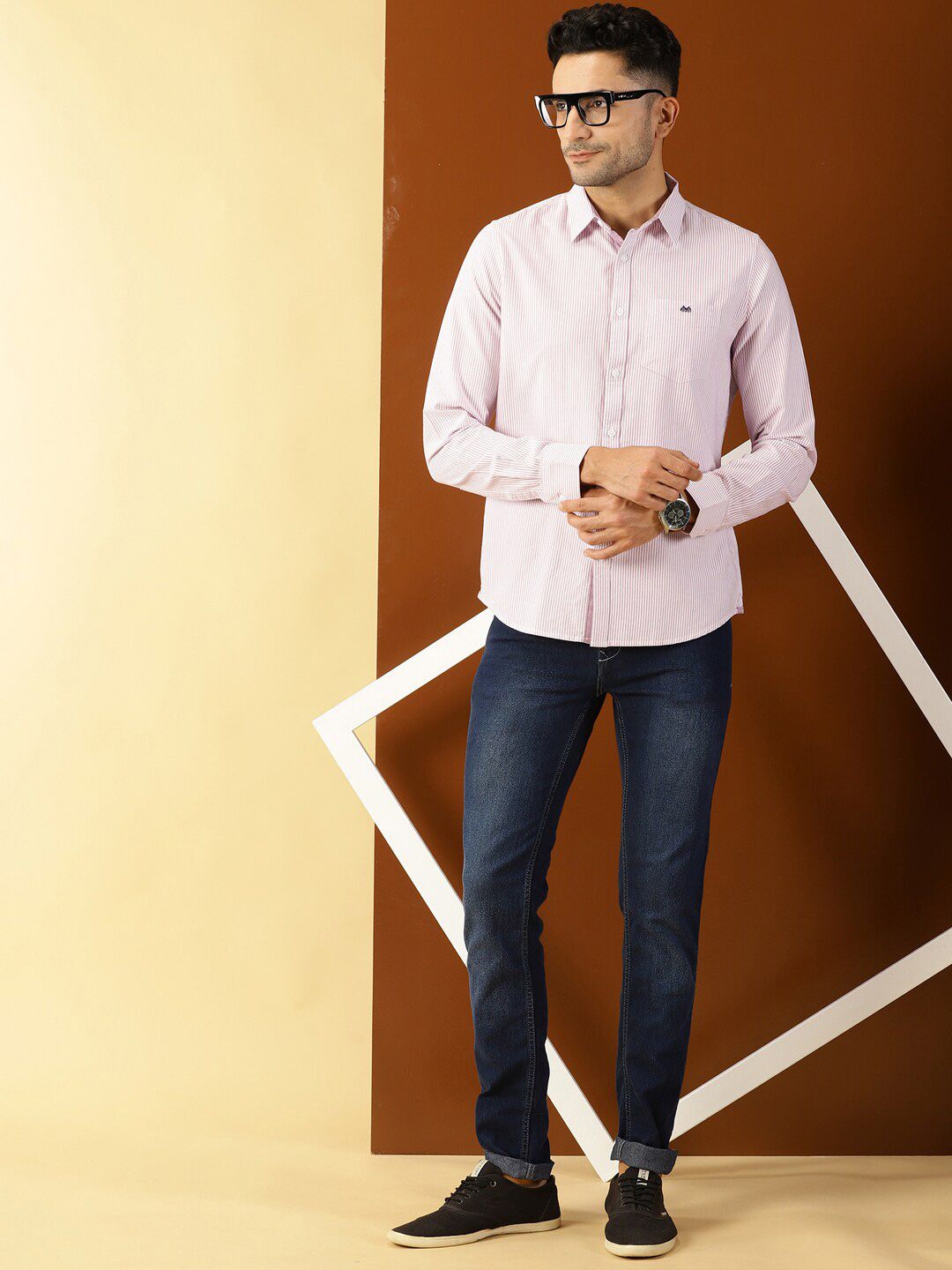 Thomas Scott Men Purple Smart Slim Fit Opaque Casual Shirt
